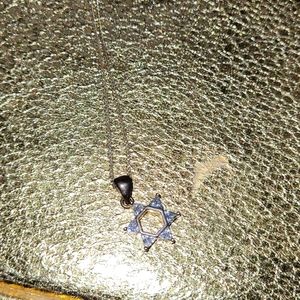 Sterling silver Diamond Star of David necklace